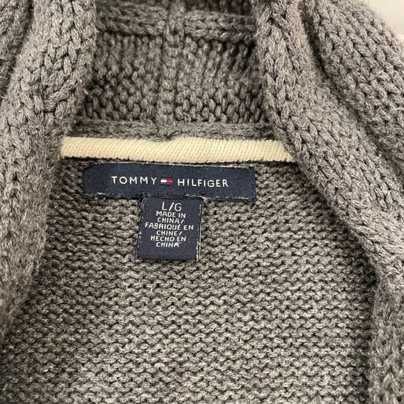 Tommy Hilfiger Gray Cardigan Sweater Open Front - Picture 9 of 11